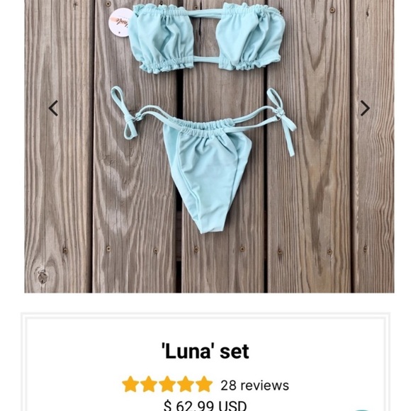 Light Blue Bikini Set ‘Luna set’ - Picture 6 of 7